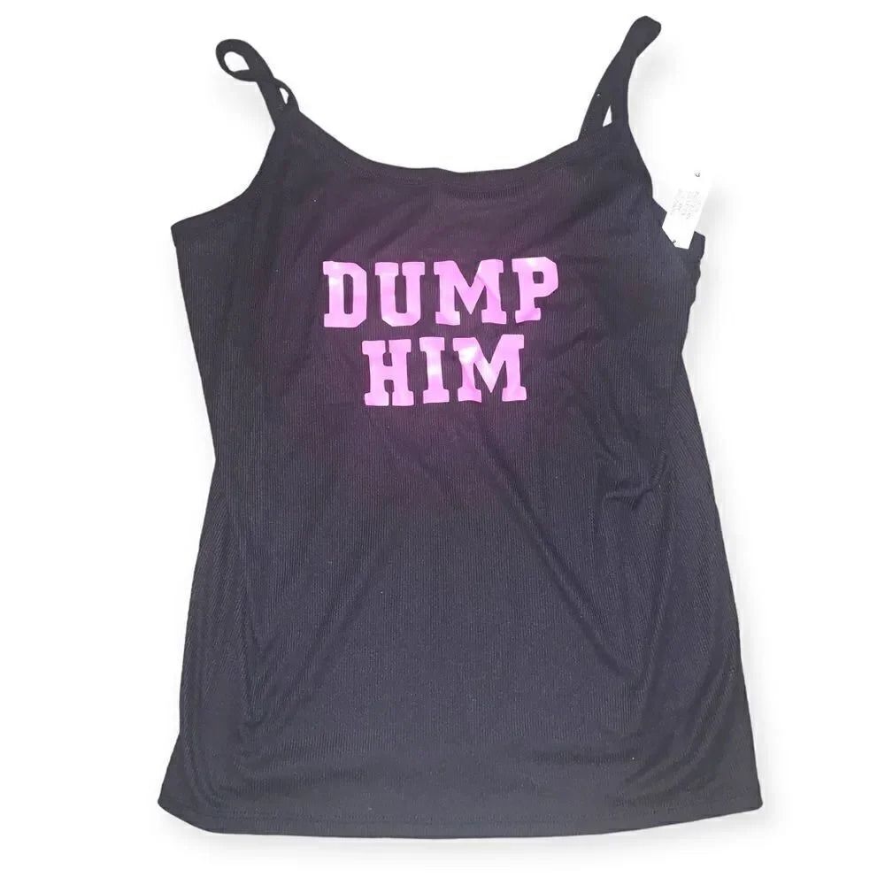 Dump him Y2k ribbed cami